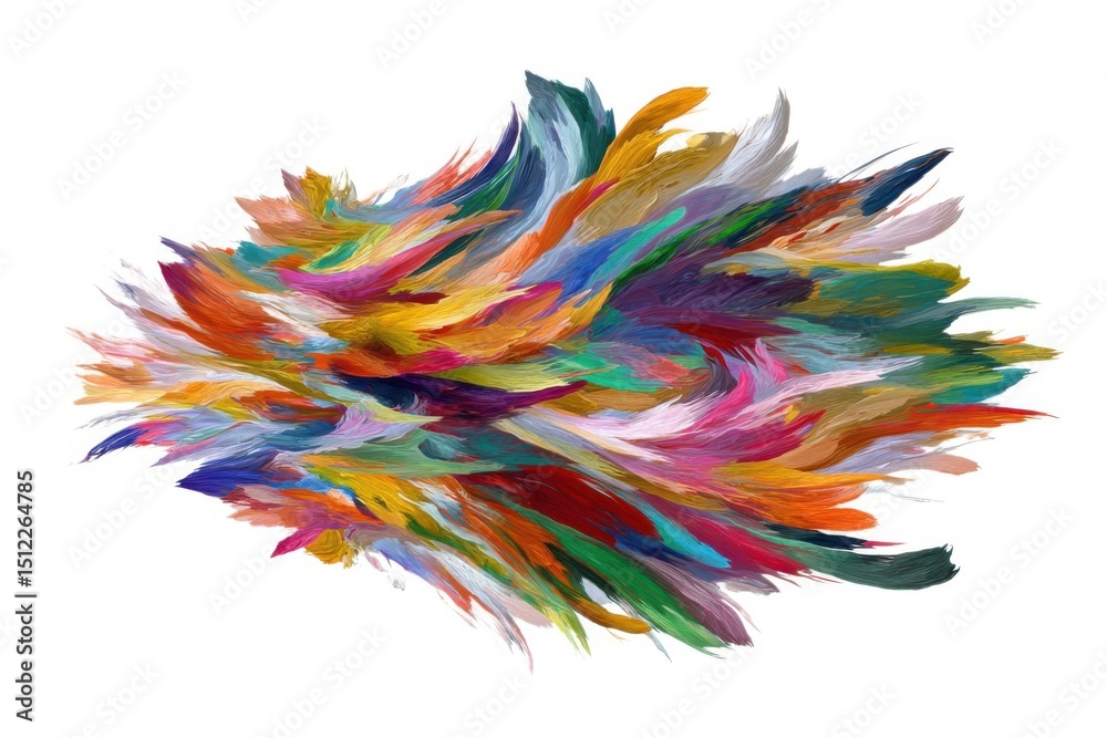 Fototapeta premium Abstract colorful paint strokes burst isolated on white background