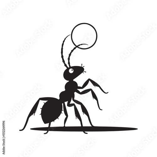 ant vector silhouette illustration eps, ant icon, on a white background
