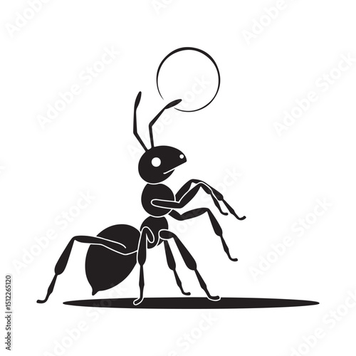 ant vector silhouette illustration eps, ant icon, on a white background