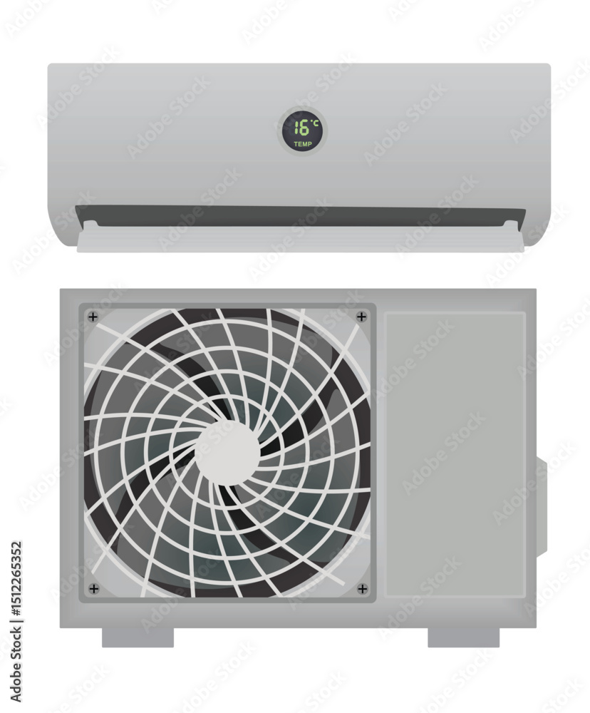 Fototapeta premium Air conditioner unit. vector illustration