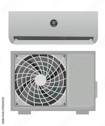 Air conditioner unit.  vector illustration