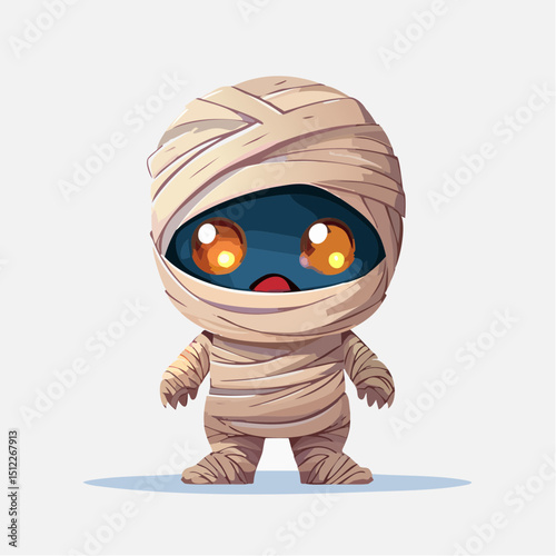 Wrapped Mummy Icon – Cute Minimal Halloween Character