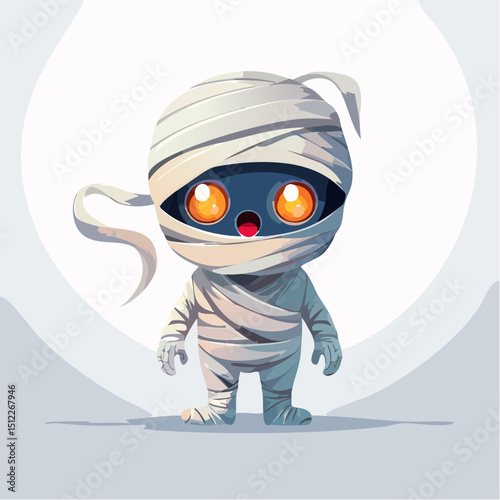Wrapped Mummy Icon – Cute Minimal Halloween Character