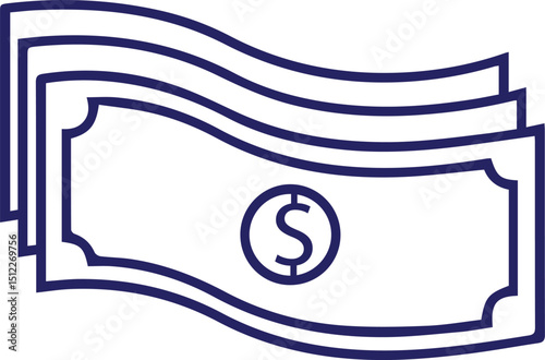 dollar bills, hyperrealistic, intricate detail, crisp and clean, precise lines, navy blue, high contrast