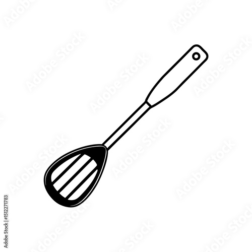 Vector illustration of slotted Spoon silhouette