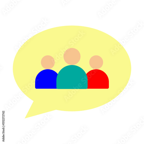 Collaborative Chat Vector Flat Icon Design