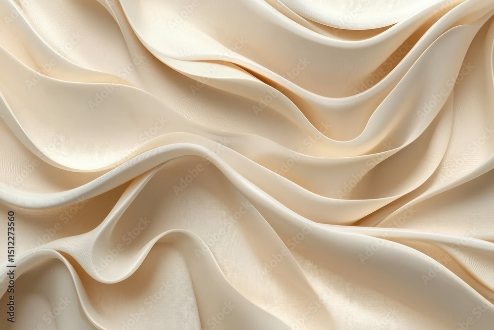 Fototapeta premium Soft Cream Fabric Texture with Flowing Waves and Smooth Surface