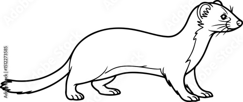 Weasel vector silhouette on white background