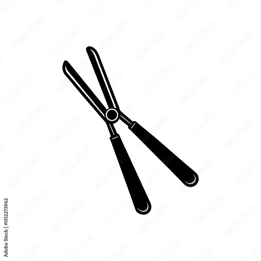 Vector illustration of Tongs silhouette Vector illustration of Tongs silhouette