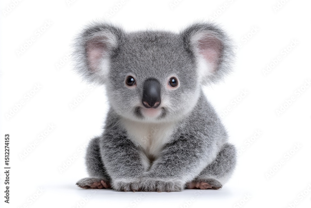 Obraz premium A cute koala is calmly sitting while displaying its unique characteristics and soft fur