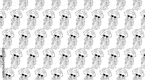 Artistic Handdrawn Catt Pattern Halloween Celebration Death and Mortality Background