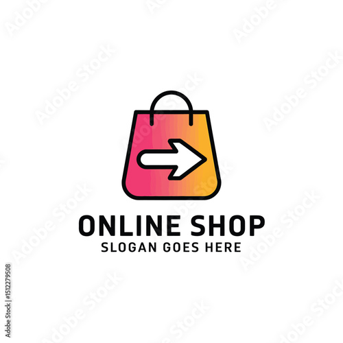 Modern colorful eCommerce logo design flat vector illustration