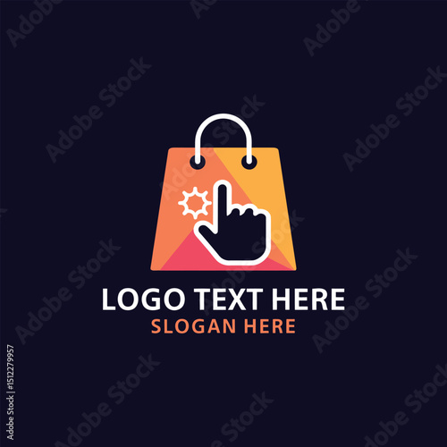 Modern colorful eCommerce logo design flat vector illustration