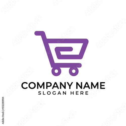 Modern colorful eCommerce logo design flat vector illustration