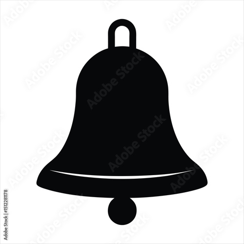 Classic Bell Silhouette Illustration on White Background
