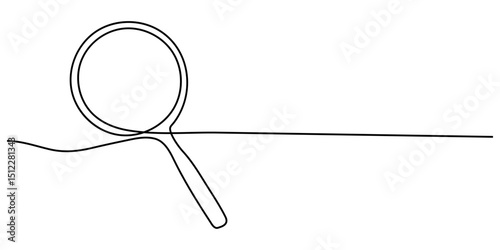Magnifying Glass Continuous Line Icon, Magnifying Glass Continuous Line Icon, Continuous line illustration of magnifying glass. Continuous line drawing of magnifying glass lens, Magnifying glass.