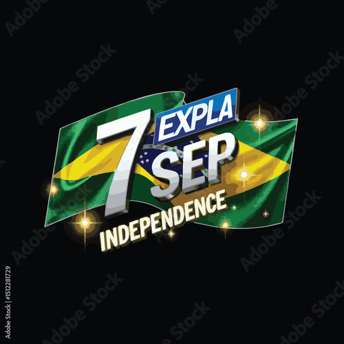 Brazil Independence Day Poster — September 7, National Celebration, Brazilian Flag, Green & Yellow Colors, Patriotic Event, Freedom & Liberty, Republic of Brazil, South America, National Pride, 
