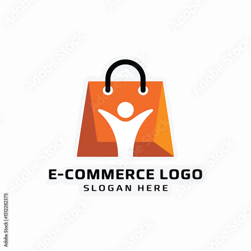 Modern colorful eCommerce logo design flat vector illustration