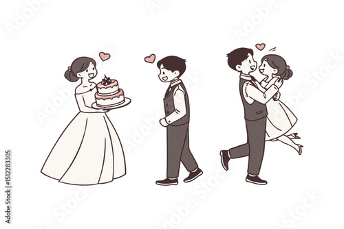 silhouette of bride and groom