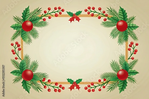 Minimalist Christmas Frame Red & Green Holiday Border