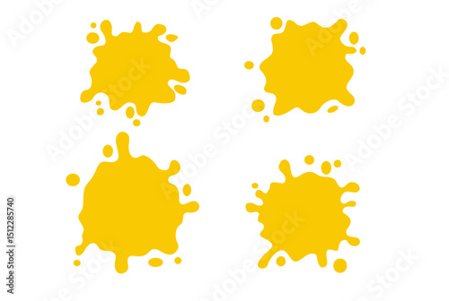 Vector yellow splash of honey illustrations set vector
