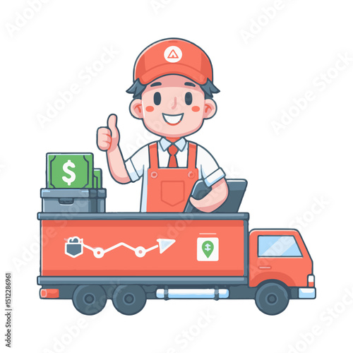 illustration design of a trader