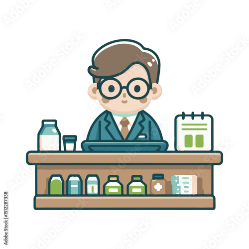 illustration design of a trader