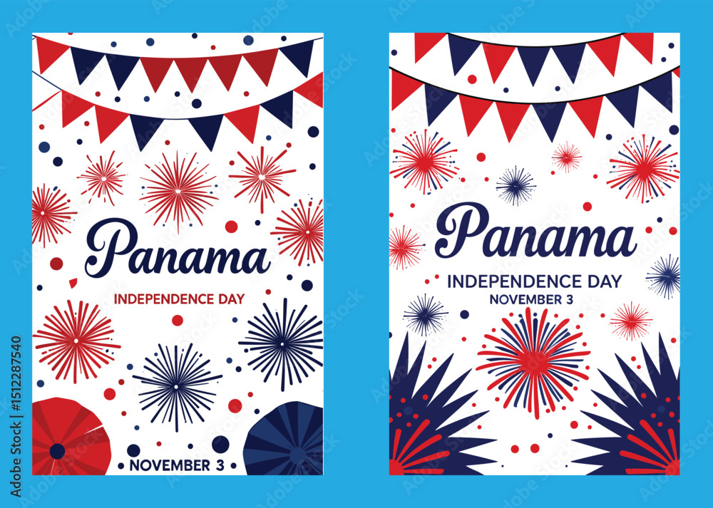 Obraz premium Panama Independence Day Festive Background With Patriotic Design Elements Illustration