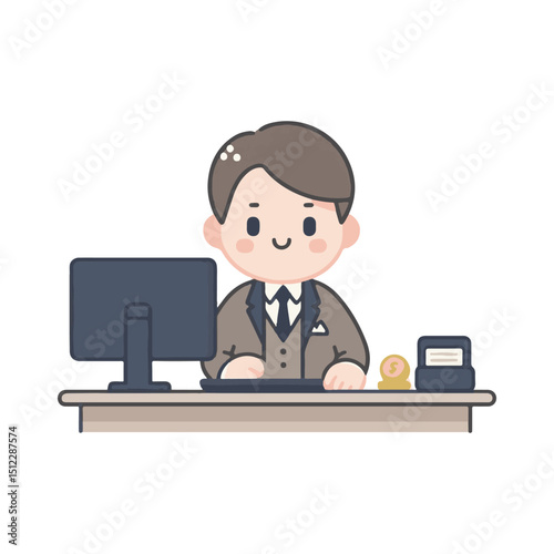 illustration design of a trader