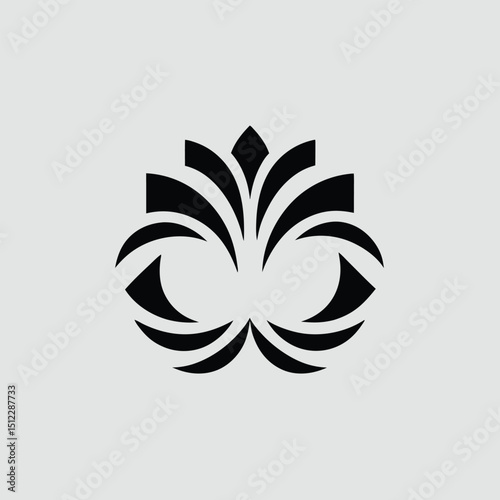 Floral Silhouette with Hollow Center