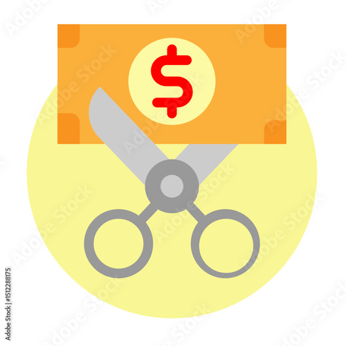 Cutting Costs Scissors Vector Flat Icon Design