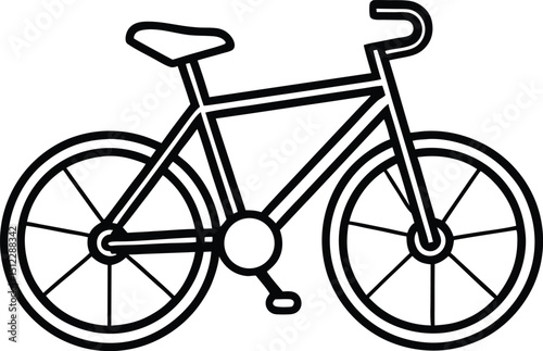 black bicycle vector illustration  on white