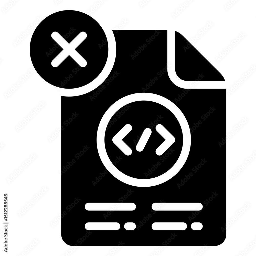Fototapeta premium code error solid icon