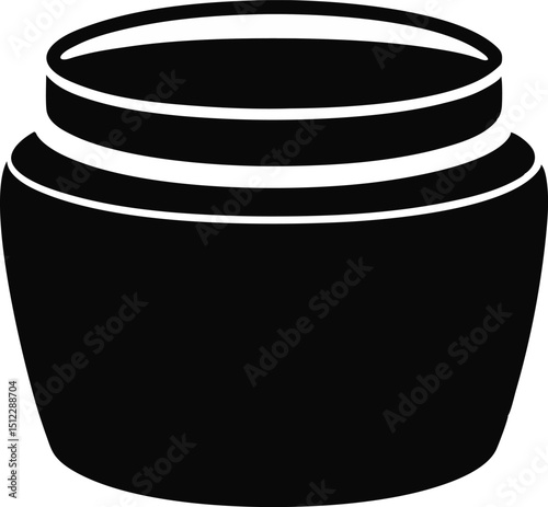 Body Scrub Jar Silhouette Vector Illustration 