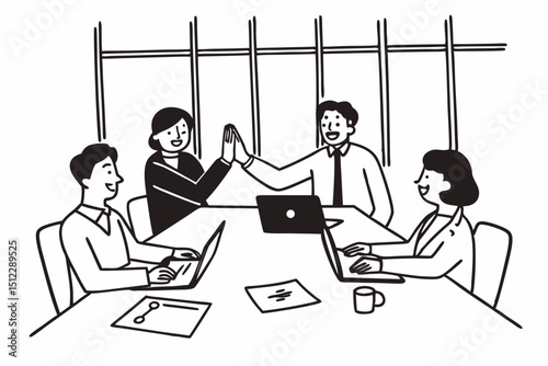 Business teamwork colleague concept, Business colleague shaking hands together after work successful about collaboration to brainstorming and discussing about strategy of new startup