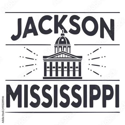 Jackson, Mississippi State Capitol Vector