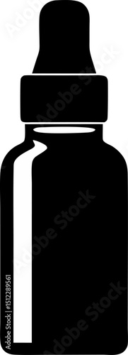 Collagen Ampoule Bottle Silhouette Vector Illustration