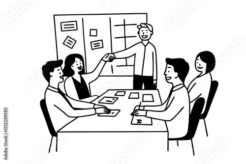 Business teamwork colleague concept, Business colleague shaking hands together after work successful about collaboration to brainstorming and discussing about strategy of new startup