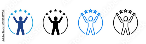 Confidence icon sheet multiple style collection