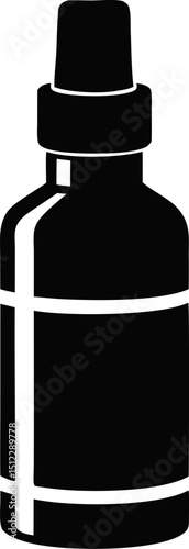 Collagen Ampoule Bottle Silhouette Vector Illustration