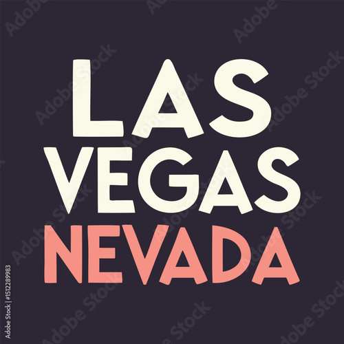Las Vegas Nevada, Bold Typography Vector