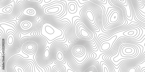 Abstract topographic contours map background. Topographic map and landscape terrain texture grid. Modern design with White background with topographic wavy pattern design. Black-white background.	