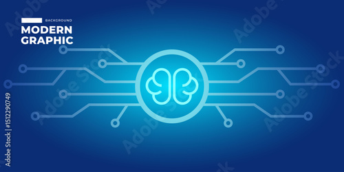 AI Brain Neural Network Technology, Data, Innovation, Connections Background