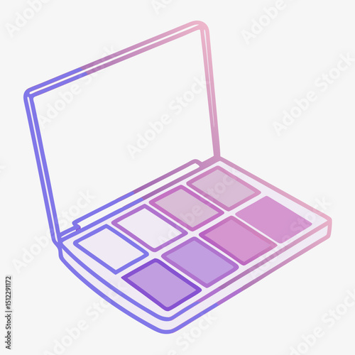 Open contour palette with various shades in pastel colors for beauty industry  