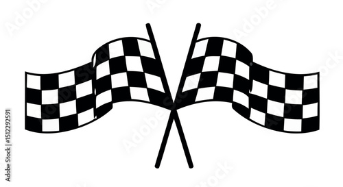 Checkered racing flags crossed in victory symbol of motorsport and competition