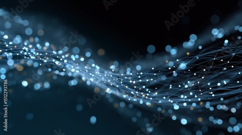 Abstract Cyber Big Data Flow Particles Bokeh Digital Neural Network


