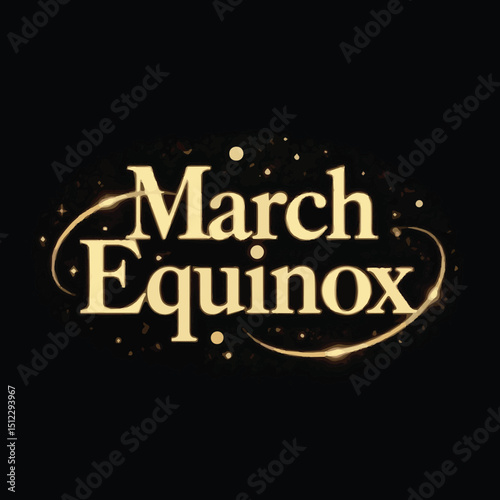 March Equinox Vector Design: Vernal Equinox Celebration with Nature, Sun & Earth Balance, Seasonal Change, Cosmic Harmony, Day & Night Equality, Renewal, Astrological Event