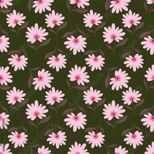 Exotic hand drawn flowers, seamless patterns with floral for fabric, textiles, clothing, wrapping paper, cover, banner, home decor, abstract backgrounds. Vector illustration