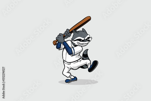 Raccoon Baseball sport mascot vector image template