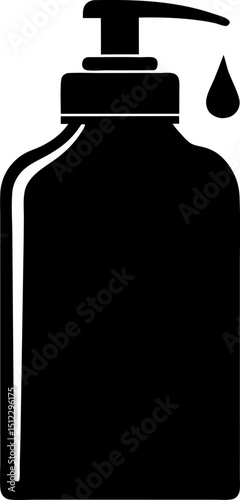 Face Wash Bottle Silhouette Vector Illustration 